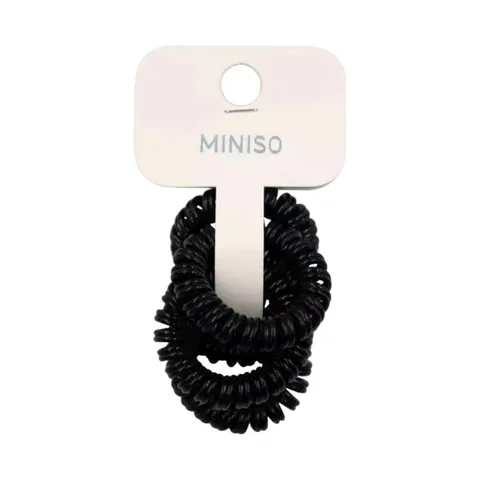 4.5 Черные спиральные резинки для волос (5 шт.) Miniso, артикул 0600065591