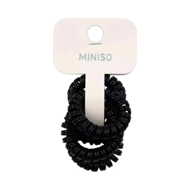 4.5 Черные спиральные резинки для волос (5 шт.) Miniso, артикул 0600065591