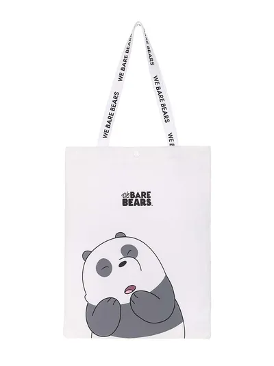 Сумка Miniso, We Bare Bears, 40 × 34 см, белая