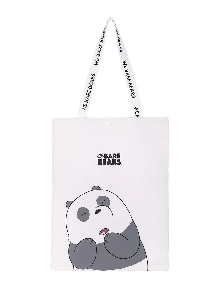 Сумка Miniso, We Bare Bears, 40 × 34 см, белая