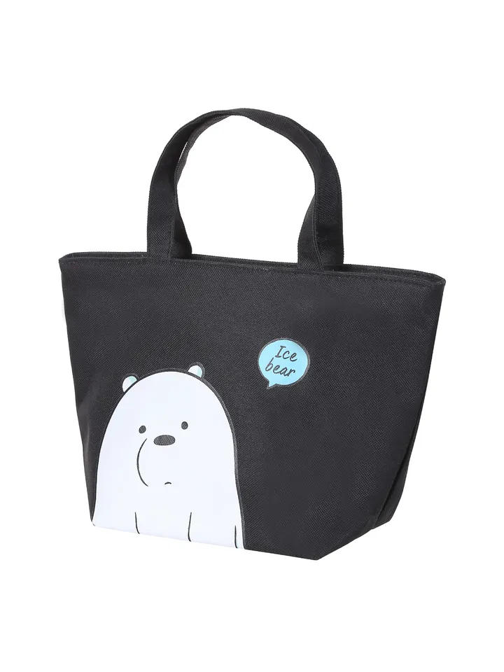 Термосумка Miniso Белый медведь WE BARE BEARS черный