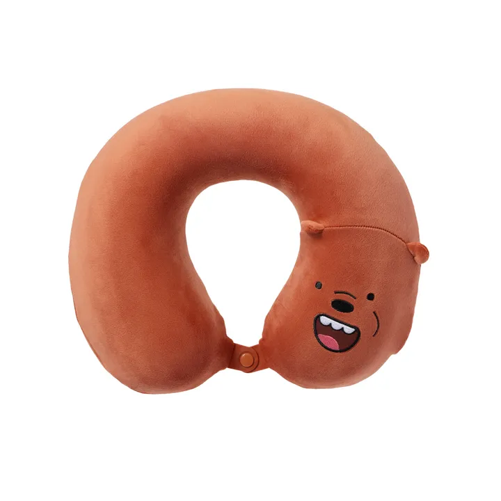 подушка u-pillow We Bare Bears Miniso, 30 × 28 см, коричневый