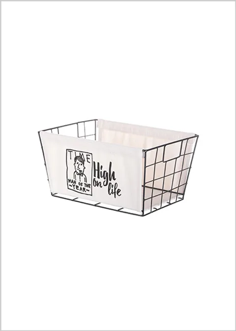 Корзина Miniso из металла и текстиля, 35 × 25 × 18 см