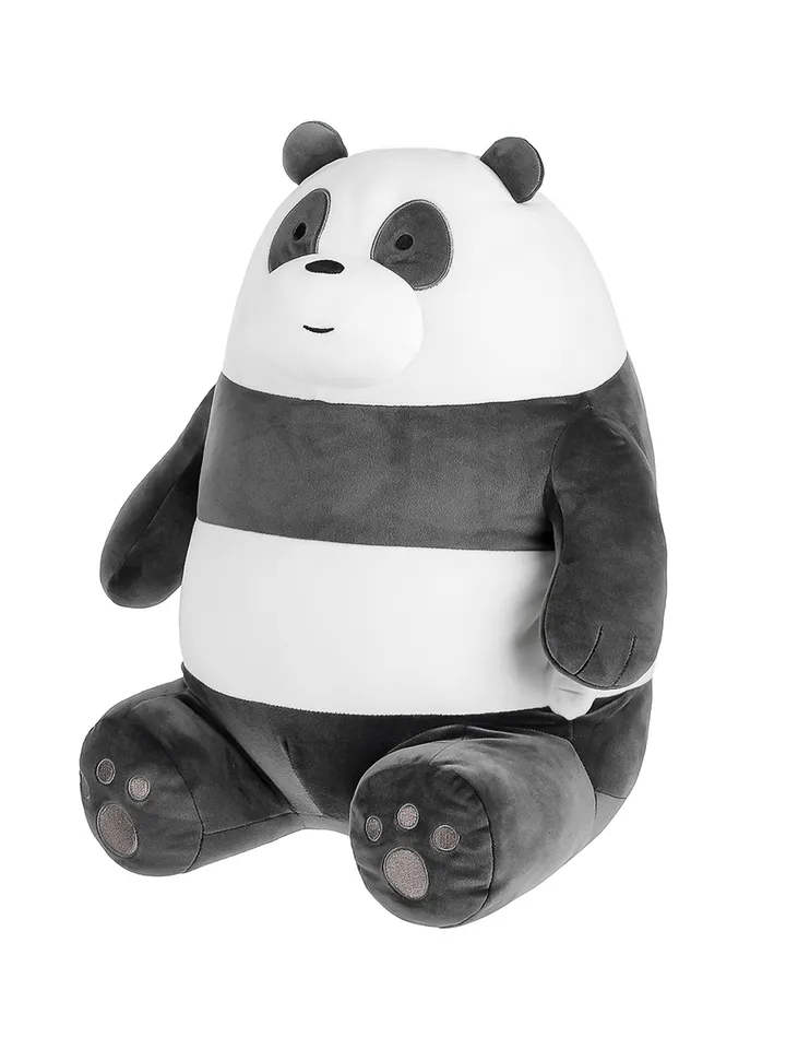 Подушка-игрушка Miniso Панда, высота 46 см, черный, белый