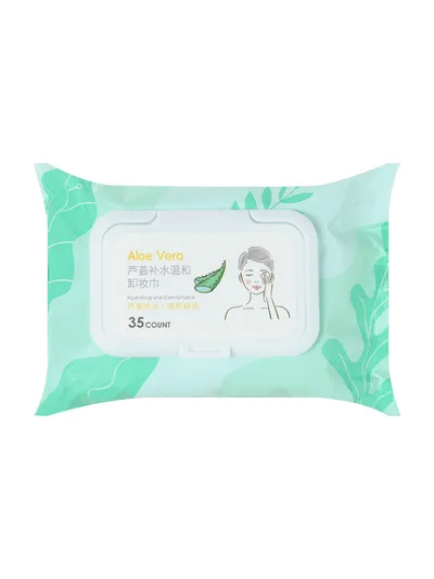 Miniso Увлажняющие салфетки для снятия макияжа с алоэ Вера салфетки для снятия макияжа влажные 35 шт