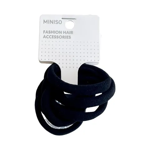 Miniso қара базалық шаш резеңкелері, 8 дана