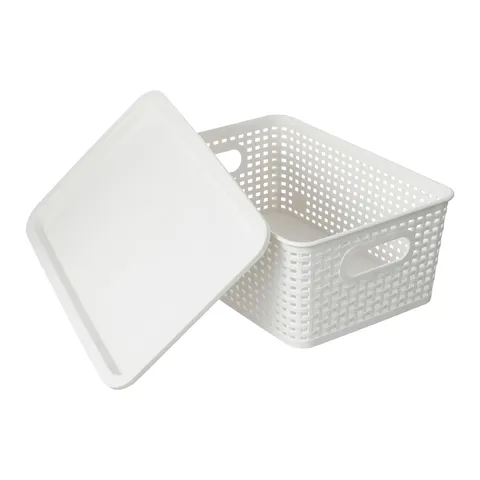 Miniso қақпағы бар сақтау себеті, 34,8 × 26,4 × 15,3 см
