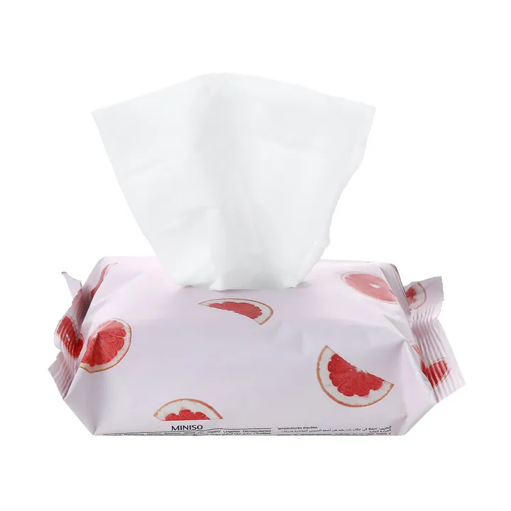Miniso Grapefruit Refreshing & Cleansing Makeup Remover Wipes салфетки для снятия макияжа влажные, из нетканого материала 25 шт