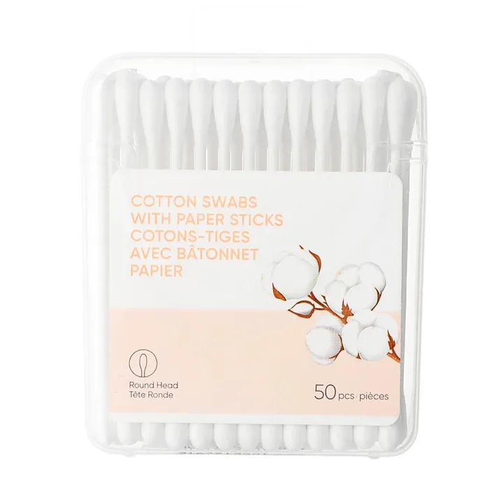 Miniso ватные палочки COTTON SWABS WITH PAPER STICKS 50 шт