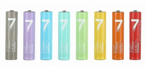 Батарейки щелочные АА, Miniso, 8 шт., ассорти