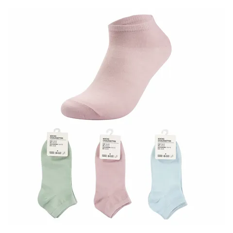 Носки Miniso 3 пары голубой, розовый, зеленый 36-39