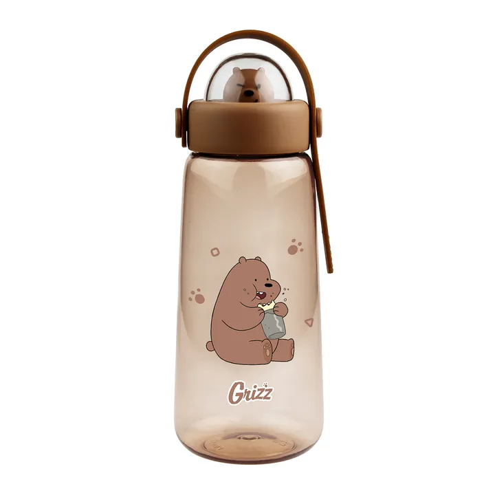 Пластиковая бутылка для прохладной воды из коллекции We Bare Bears с декором (600 мл) (Grizz) Miniso, 20,5 × 7,7 см