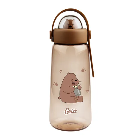 Пластиковая бутылка для прохладной воды из коллекции We Bare Bears с декором (600 мл) (Grizz) Miniso, 20,5 × 7,7 см