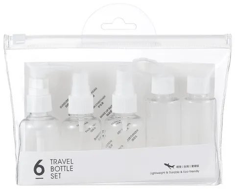 Miniso флакон дорожный наливным путем пластик 60 мл 6 шт