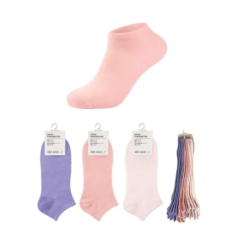 Носки Miniso 6 пар фиолетовый, розовый, бледно-розовый 36-39