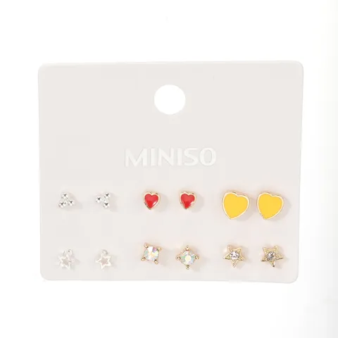 Набор Miniso Heart-Shaped Series бижутерный сплав, эпоксидная смола, акрил