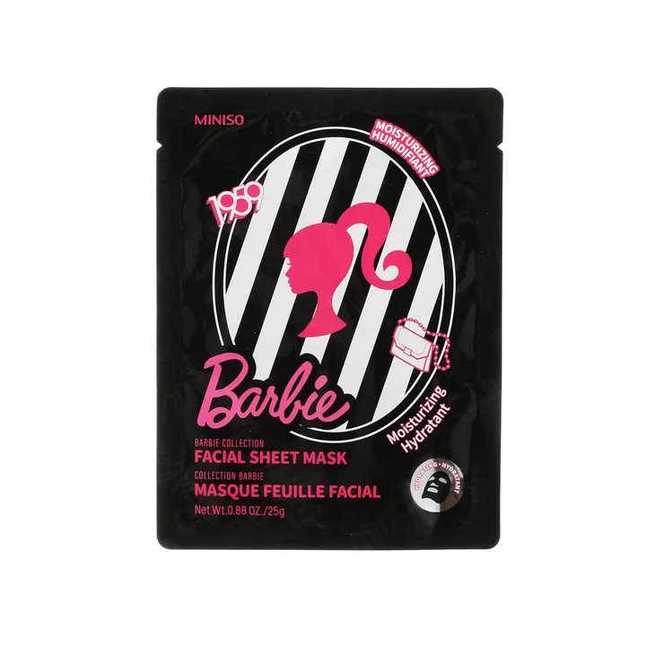 Маска для лица Miniso тканевая увлажняющая маска для лица Barbie Collection 1 шт