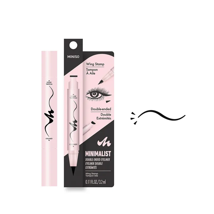 Miniso MINIMALIST DOUBLE-ENDED EYELINER подводка-фломастер черный BLACK