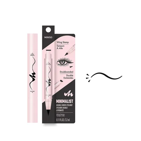 Miniso MINIMALIST DOUBLE-ENDED EYELINER подводка-фломастер черный BLACK