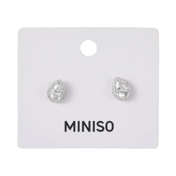 Серьги Miniso медь, нержавеющая сталь, синтетический циркон