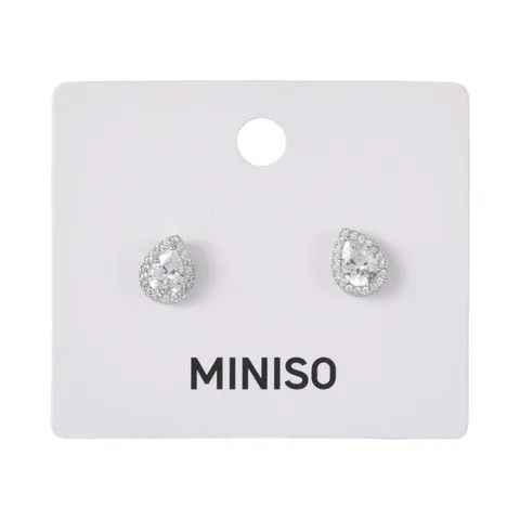 Серьги Miniso медь, нержавеющая сталь, синтетический циркон
