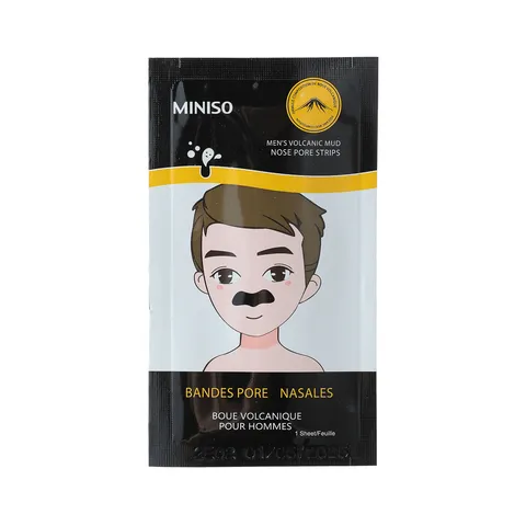 Мужские очищающие полоски для носа с вулканическим пеплом (10 шт.) Miniso, 12,4 × 7 см