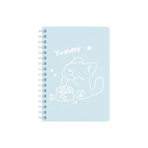 Предметная тетрадь Miniso Рисунок котика с миской и надписью Yummy, 60 л, А6, линейка, мягкая обложка, 1 шт
