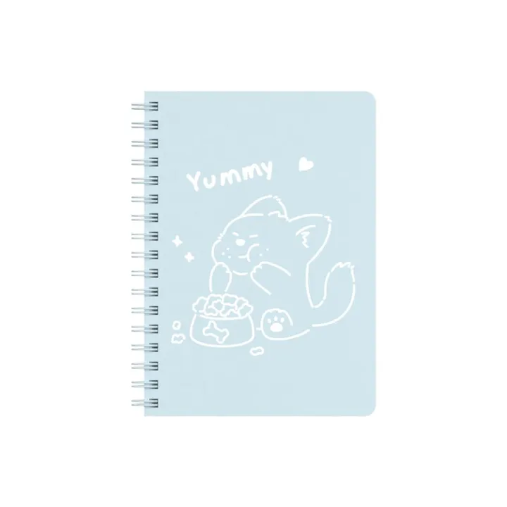 Предметная тетрадь Miniso Рисунок котика с миской и надписью Yummy, 60 л, А6, линейка, мягкая обложка, 1 шт