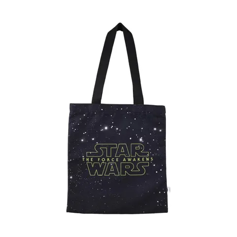 Сумка-шоппер Star Wars Collection (черная, с логотипом) Miniso, 38 × 34 см