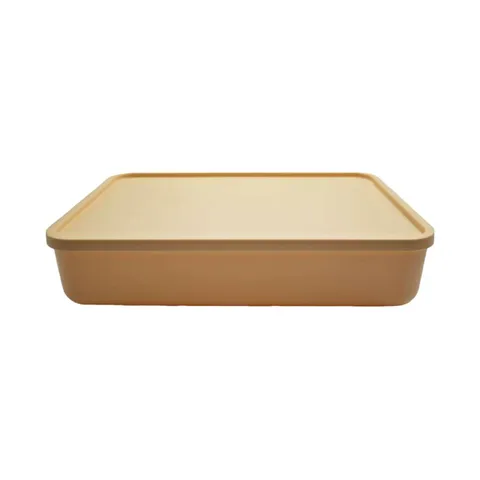 Низкая коробка для хранения с крышкой (L) Miniso, 36,5 × 26 см, жёлтый