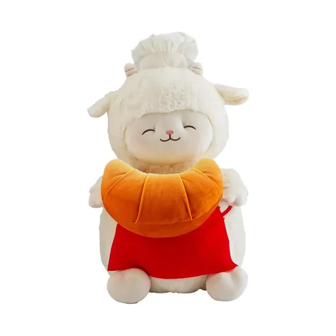 Мягкая игрушка Miniso Овечка-пекарь, 30 см, белый